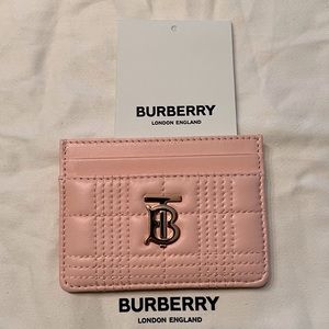 Burberry Lola quilted leather cardholder in dusky pink w/original cards/dust bag